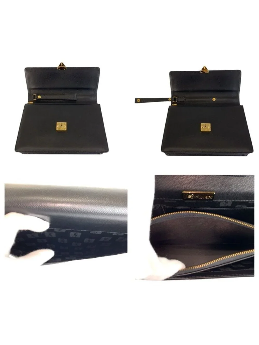 Saint Laurent Yves Vintage YSL Black Gold Clutch - Picture 9 of 9